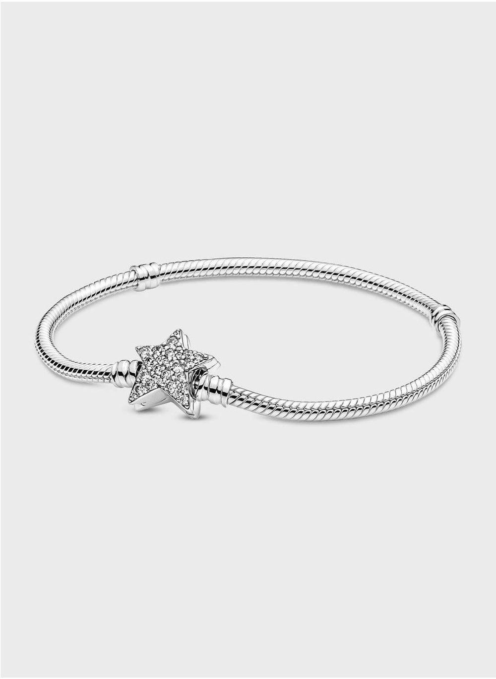 PANDORA Moments Asymmetric Star Clasp Silver Bracelet - Image 1