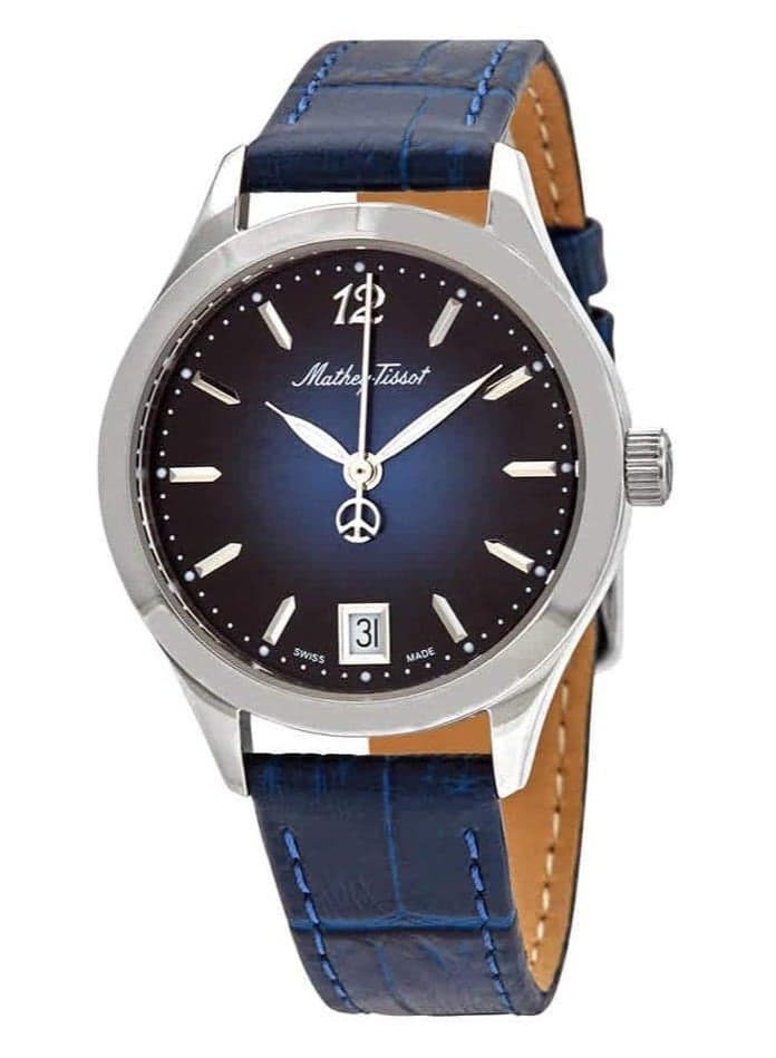 Mathey-Tissot Urban Elegance D411ABU Blue Dial Leather Watch - Image 1