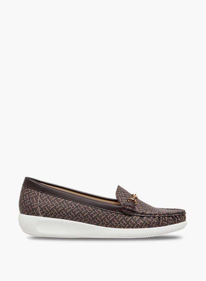 Elegant Bzx27471 23Brown Monogram Slip-On Loafers for Women - Image 1