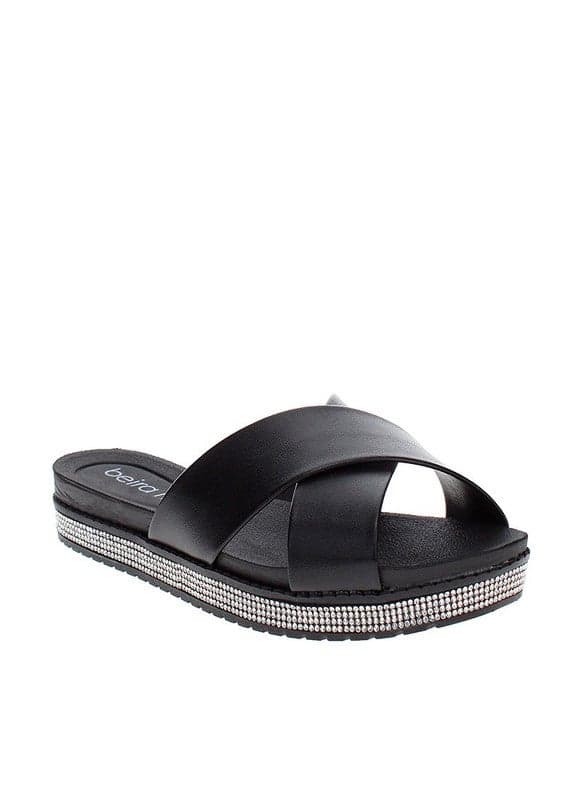 Elegant Black Flat Sandals – Classic Comfort & Style - Image 1