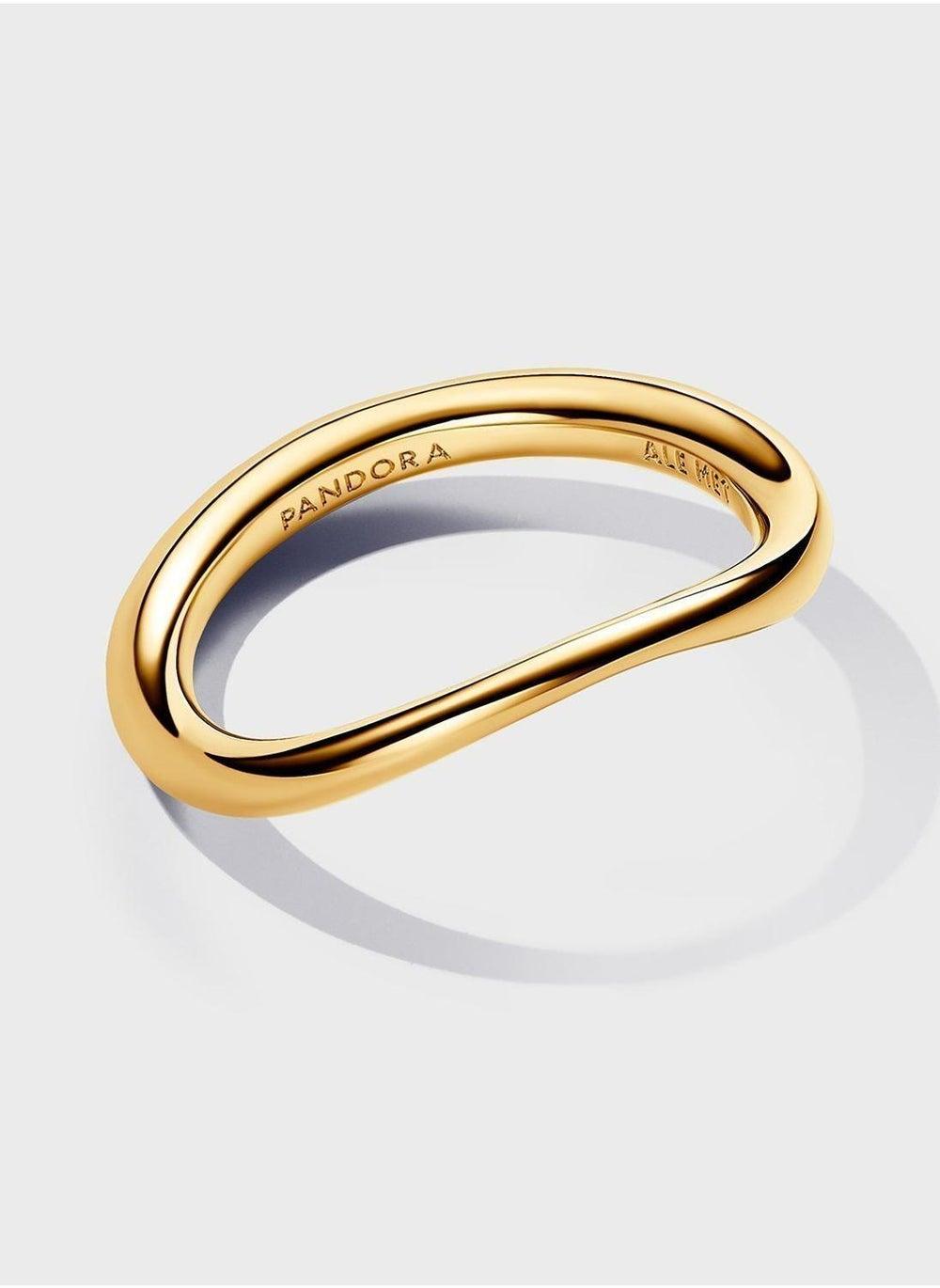 Organic Elegance: 14K Gold-Plated Pandora Ring - Image 1