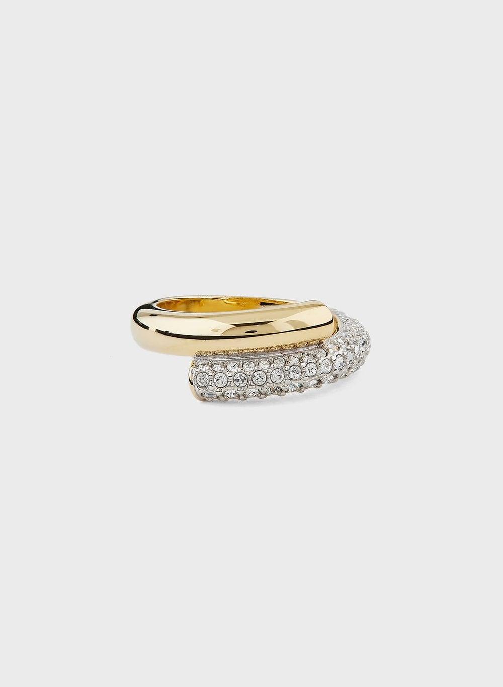 SWAROVSKI Dextera Elevated Gold-Tone Crystal Ring - Image 1