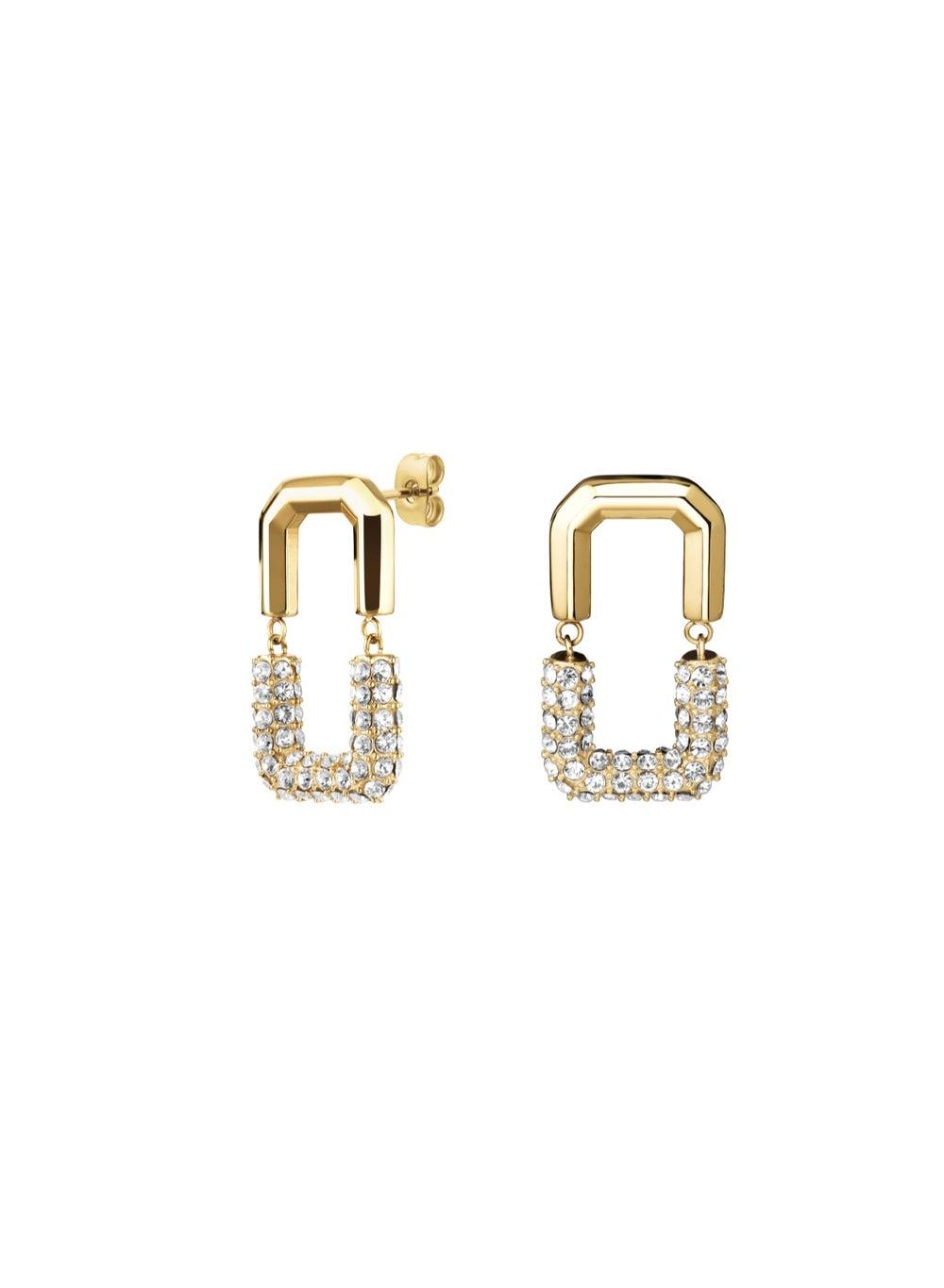 Rosefield Gold Half Octagon Studs - JEHSG-J903 Elegance for Women - Image 1