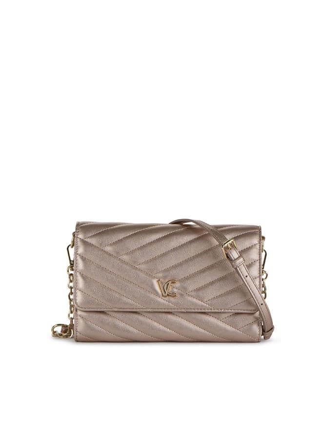 Vincci Beige Quilted Shoulder Bag with Elegant Chain Detail - Image 1