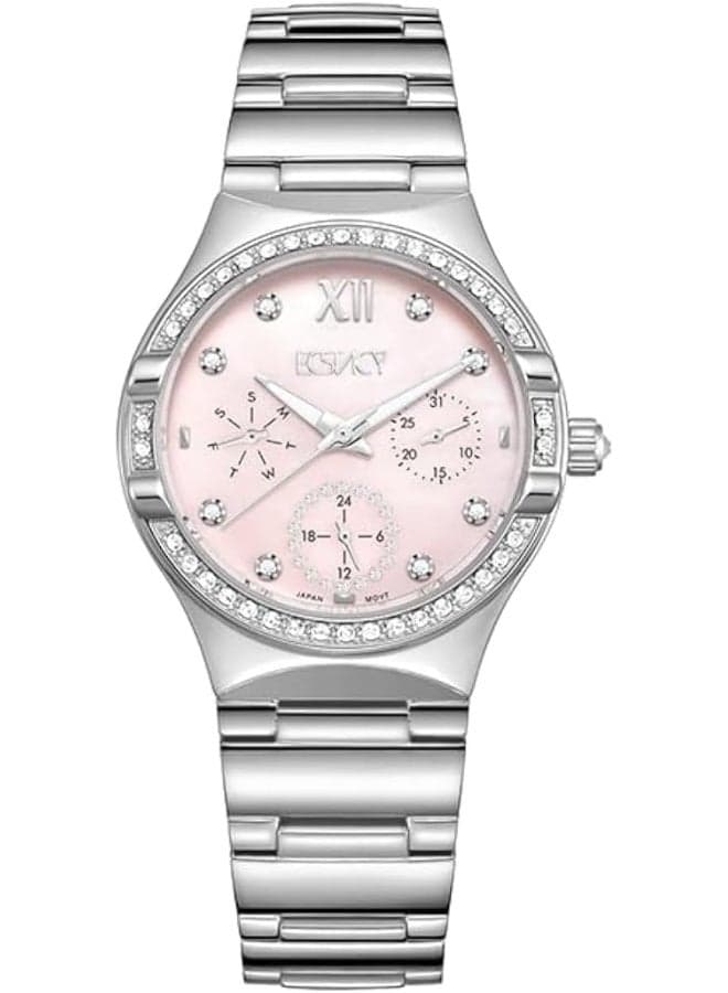 ECSTACY E23608-SBSMP Elegant Multifunctional Silver Timepiece - Image 1