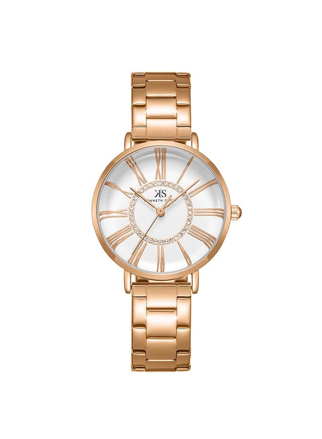 Kenneth Scott K23536-RBKW Women's Elegant Rose Gold Watch - Image 1
