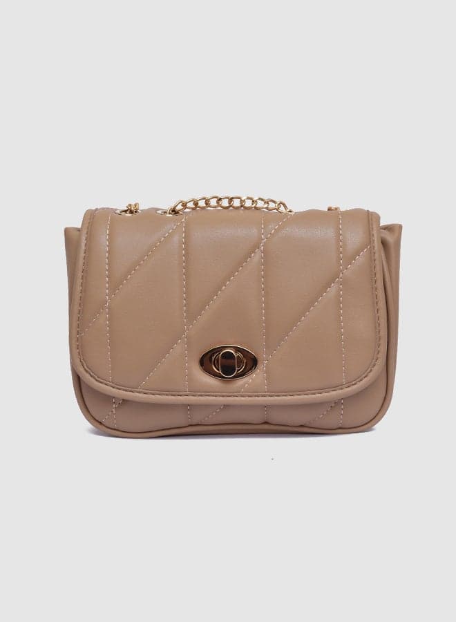 Vincci Elegance: Women's Quilted Chain-Detailed Shoulder Bag - Image 1