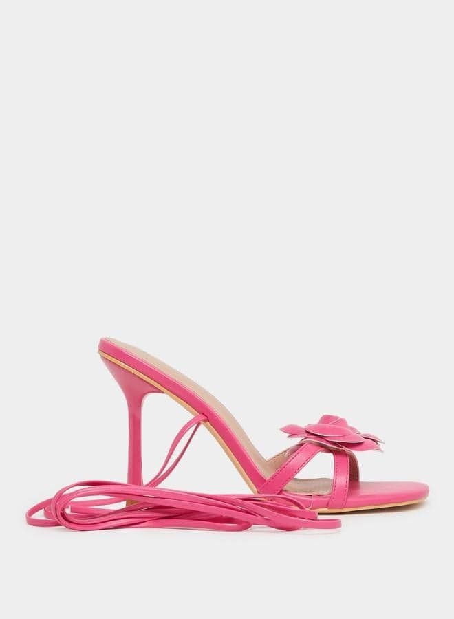 Pink Bow Detail Slingback Stilettos - Mid Heel Elegance - Image 1