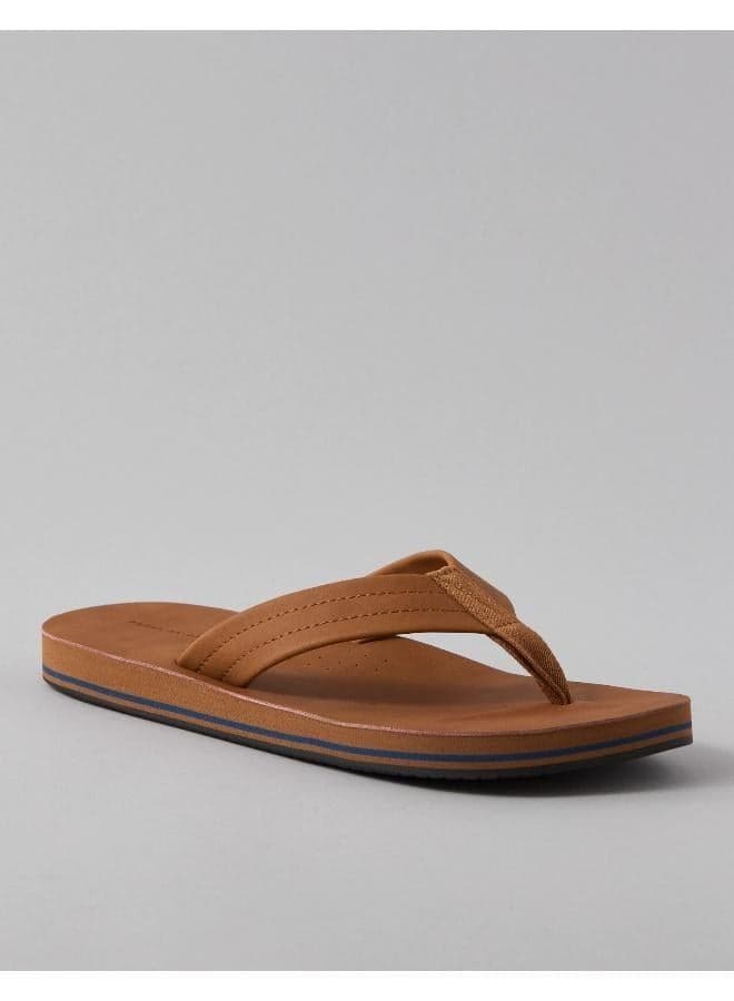 AE 336307265 Amec286 Luxe Leather Men's Flip Flop - Oatmeal - Image 1