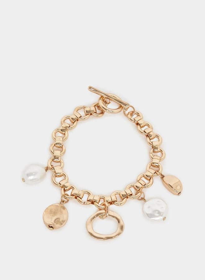 Styli Chic Multi-Charm Toggle Bracelet for Women - Image 1