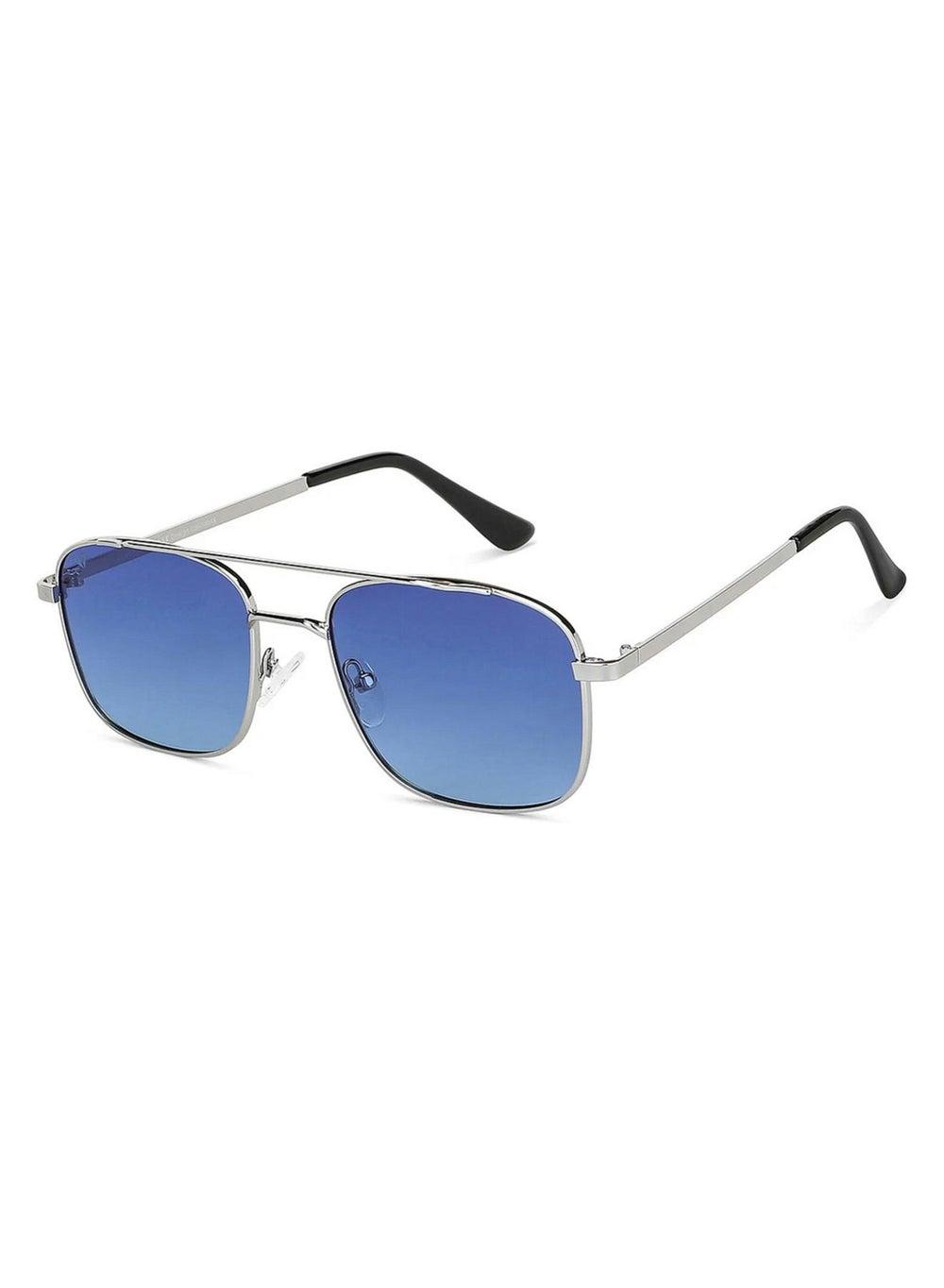 VINCENT CHASE VC S14078 Silver-Blue Rectangular Sunglasses - Image 1