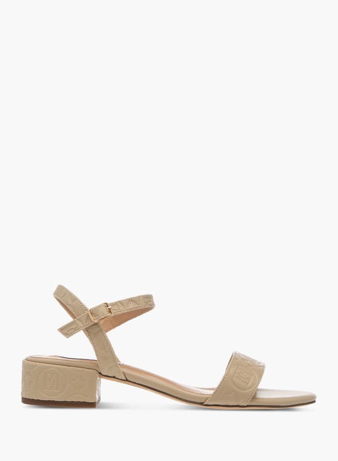 Elegant Beige J05803 001 25Beige Monogram Slingback Heels - Image 1