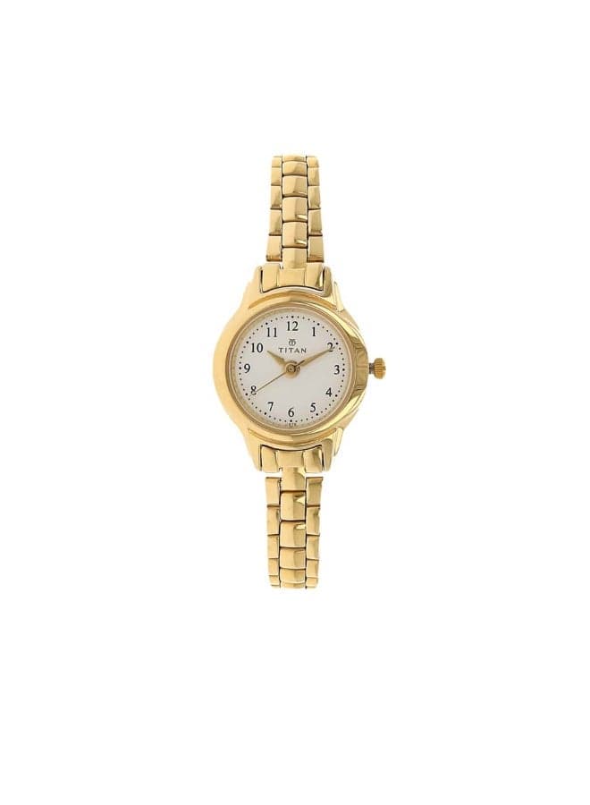 TITAN Quartz Elegance: Women's White Dial Steel Watch - Image 1