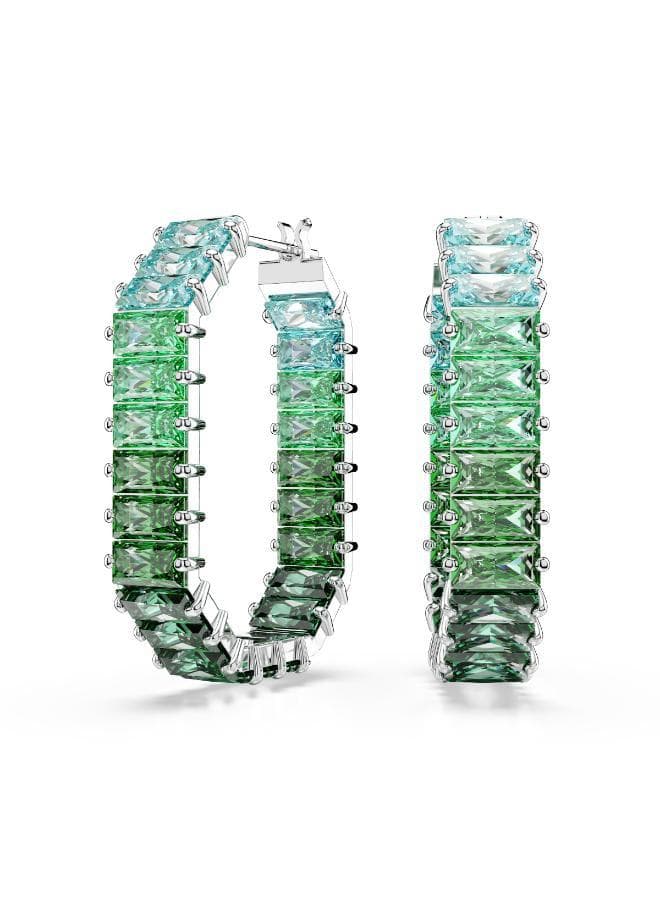 Swarovski Matrix:Pe Green Gradient Hoop Earrings - Image 1