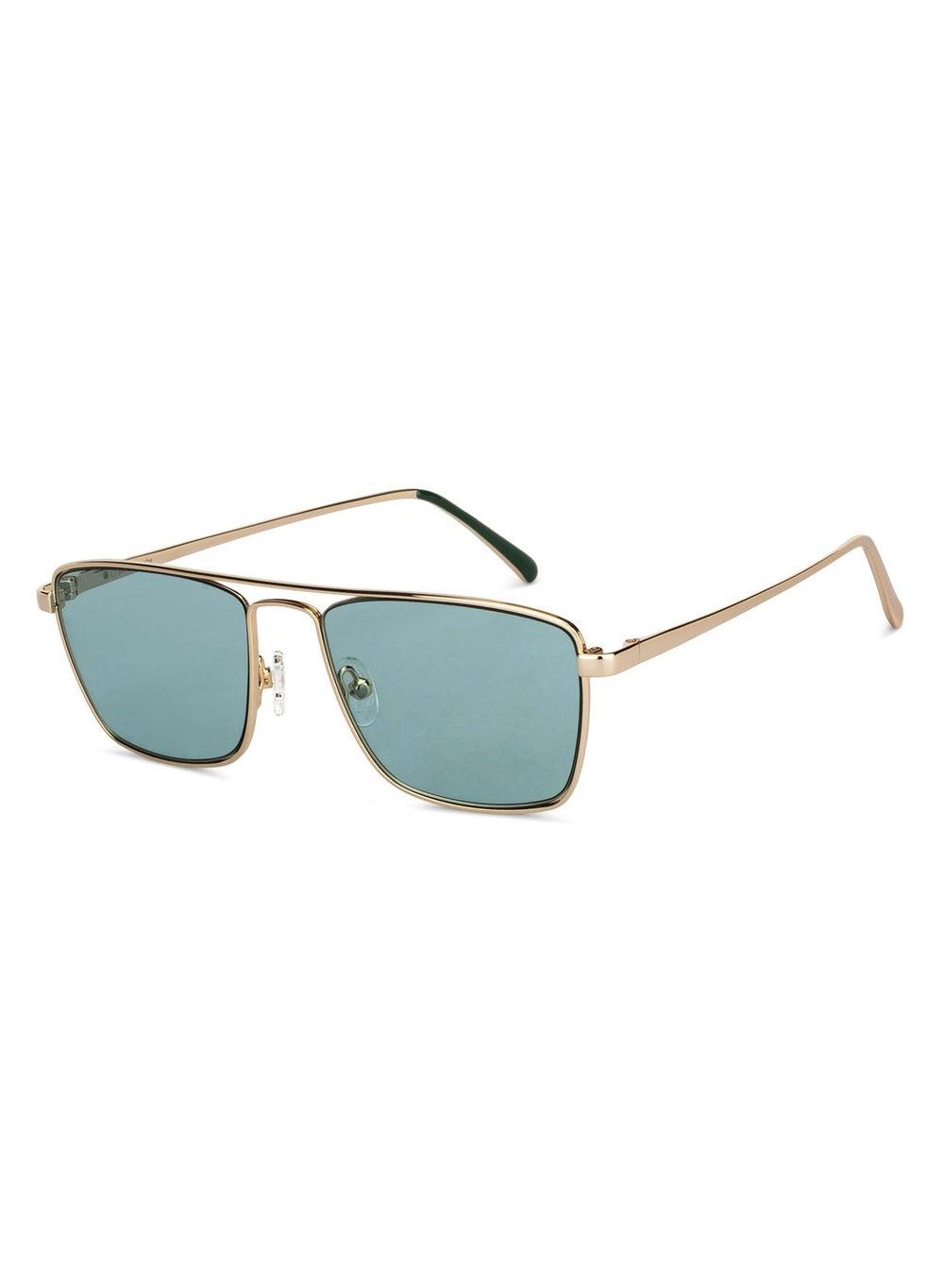 John Jacobs JJ S12473S: Chic Gold Green Square Sunglasses - Image 1