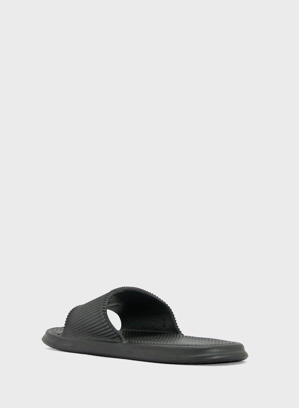 S118 Luxe Black Open Toe Slides for Relaxed Evenings - Image 1