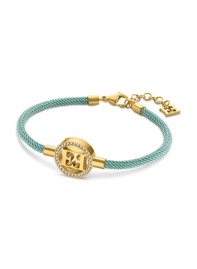 ESCADA Isabella Gold-Plated Charm & Light Blue Silk Bracelet - Image 1