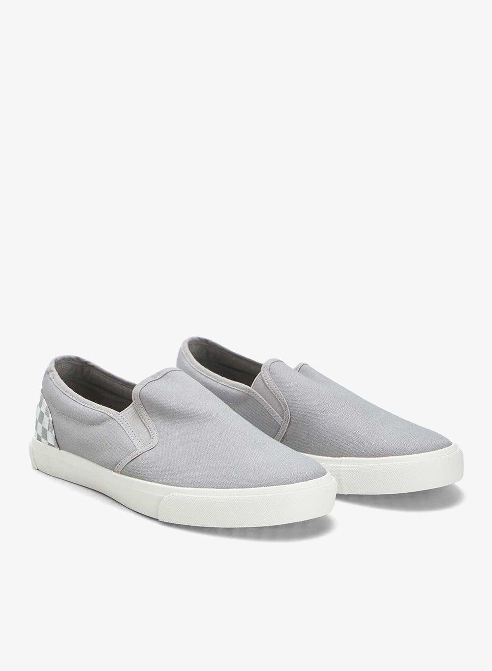Sleek Grey Inset Slip-On Trainers for the Modern Man - Image 1