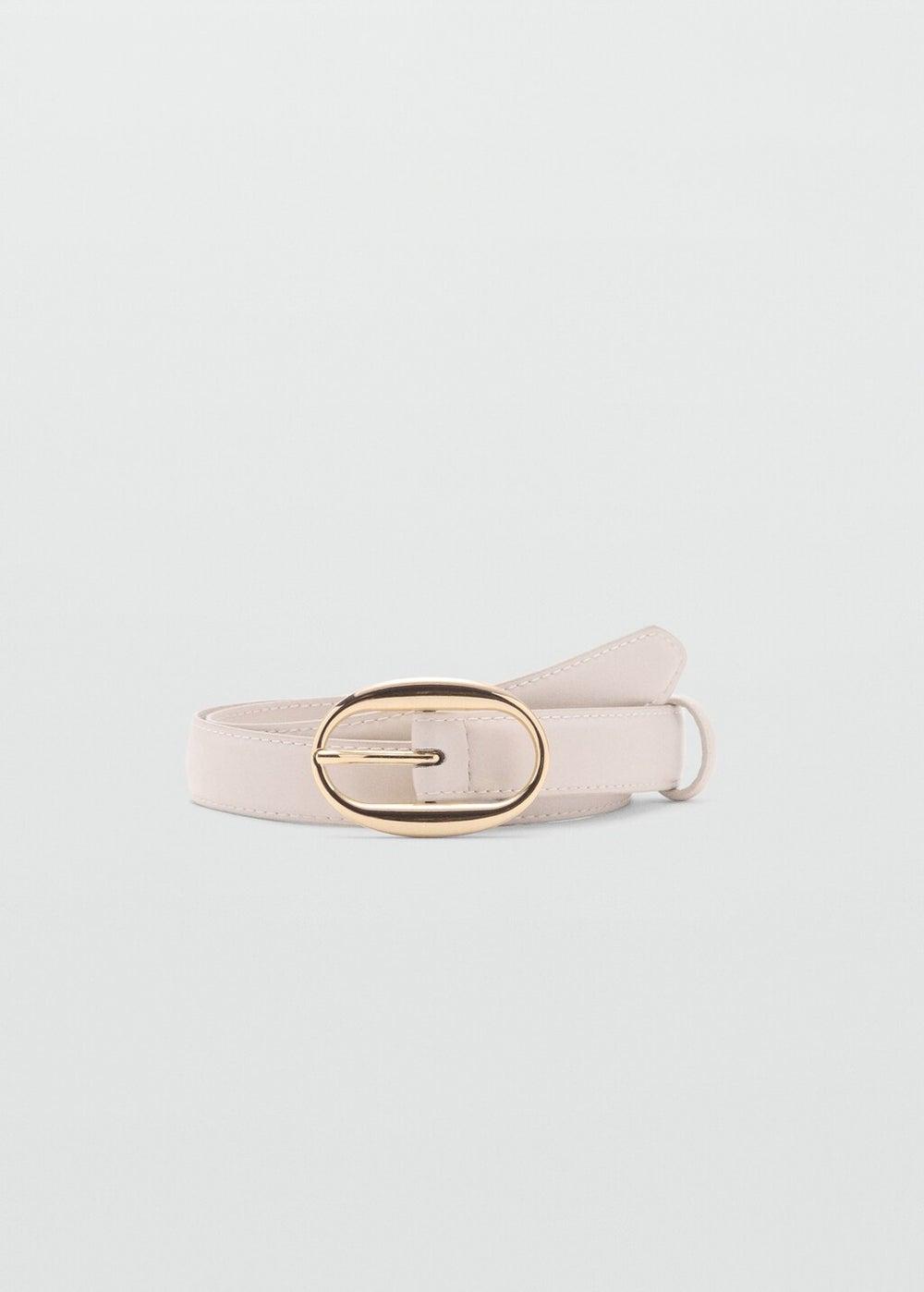MANGO Women's Oval Buckle Belt in Luxe Bovine Leather - Image 1