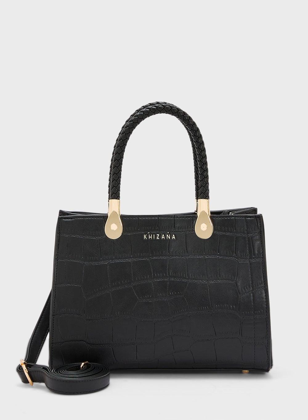 Khizana Elegance Croc Print Satchel Bag for Sophisticated Women - Image 1