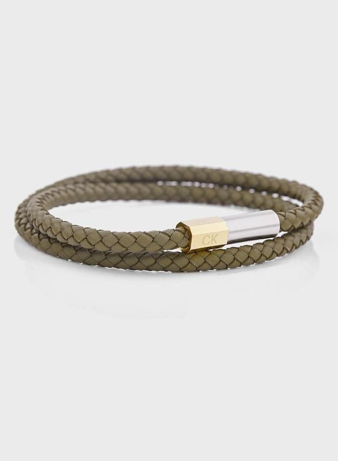 CALVIN KLEIN Industrial Facets Men's Leather Bracelet - Image 1