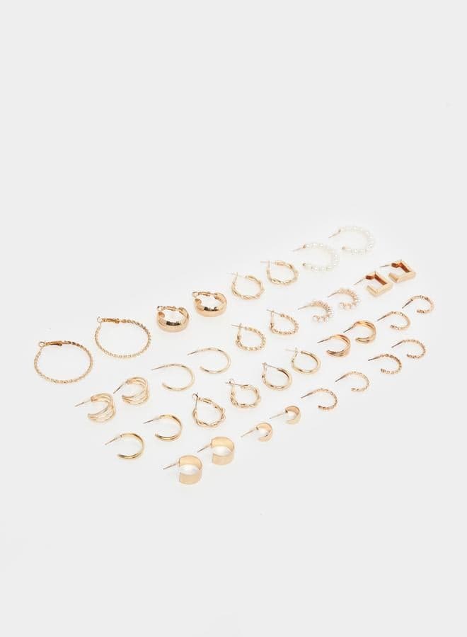 Styli Textured Earrings Collection for Women - Set of 18 - Image 1