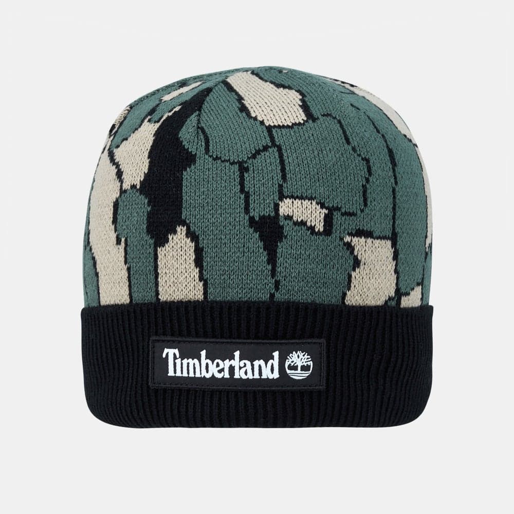 Timberland Cranmore Bark Camo Knit Beanie: Stylish Warmth - Image 1