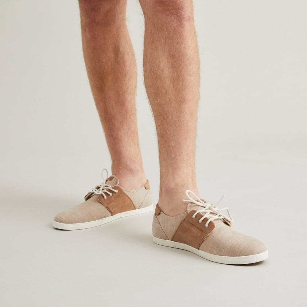 Cypress Beige Cotton Trainers: Sleek Casual Elegance - Image 1
