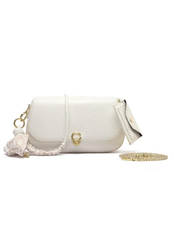 Elegant FYOR Mini Shoulder Handbag ZY 2301 with Satin Scarf - Image 1