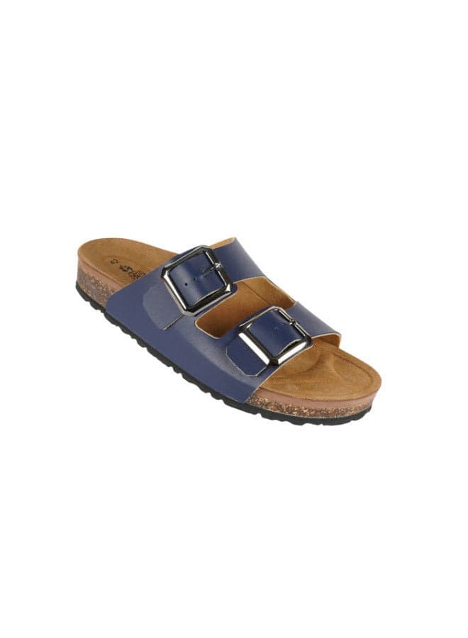 Biochic Mens Italian Double Strap Slides 012-380 - Blue - Image 1