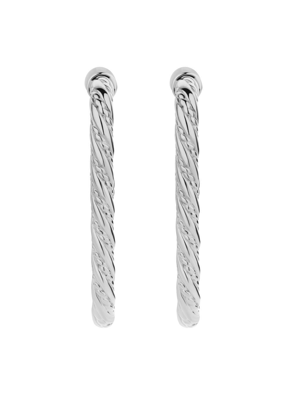 CERRUTI 1881 Giulia Stainless Steel Twisted Cable Earrings - Image 1