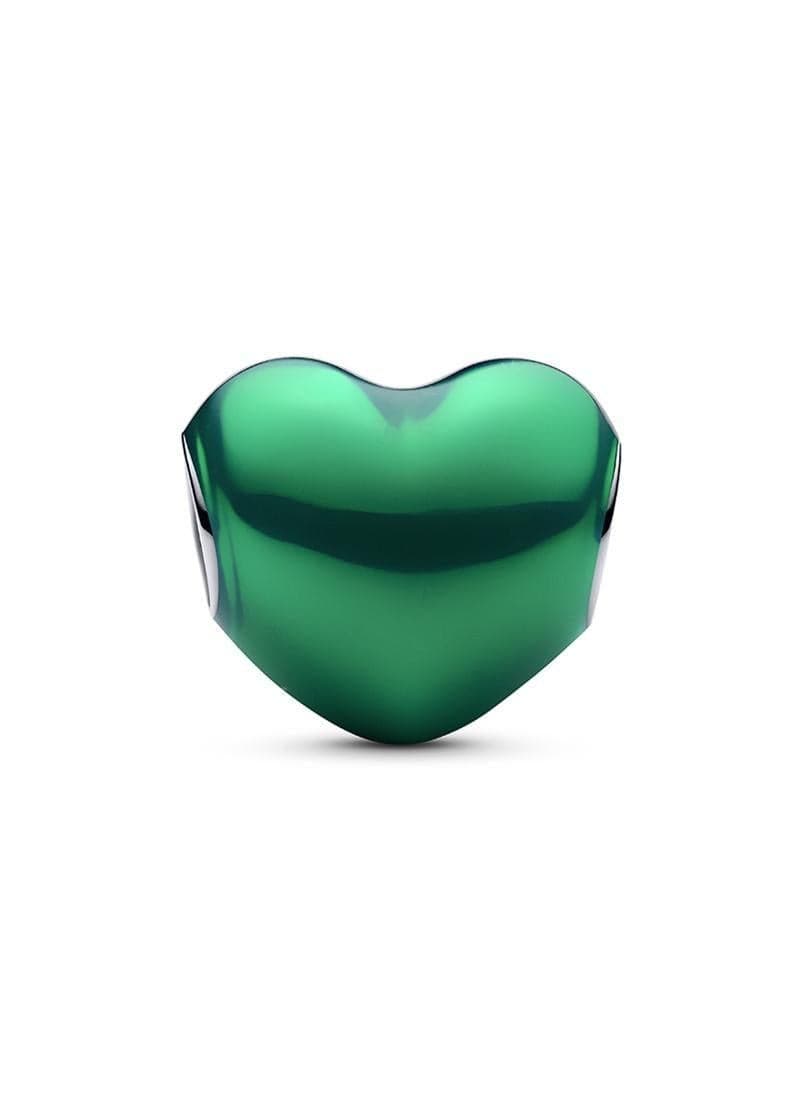 PANDORA Metallic Green Heart Charm Elegance - Image 1
