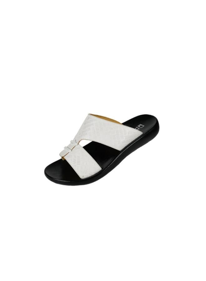 Barjeel Uno 008-3552 Elegance: Classic White Arabian Sandals - Image 1