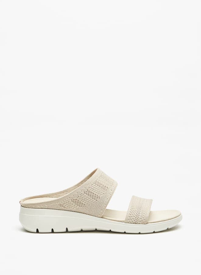 Elegant Bza21219 31Beige Textured Women's Slip-On Sandals - Image 1