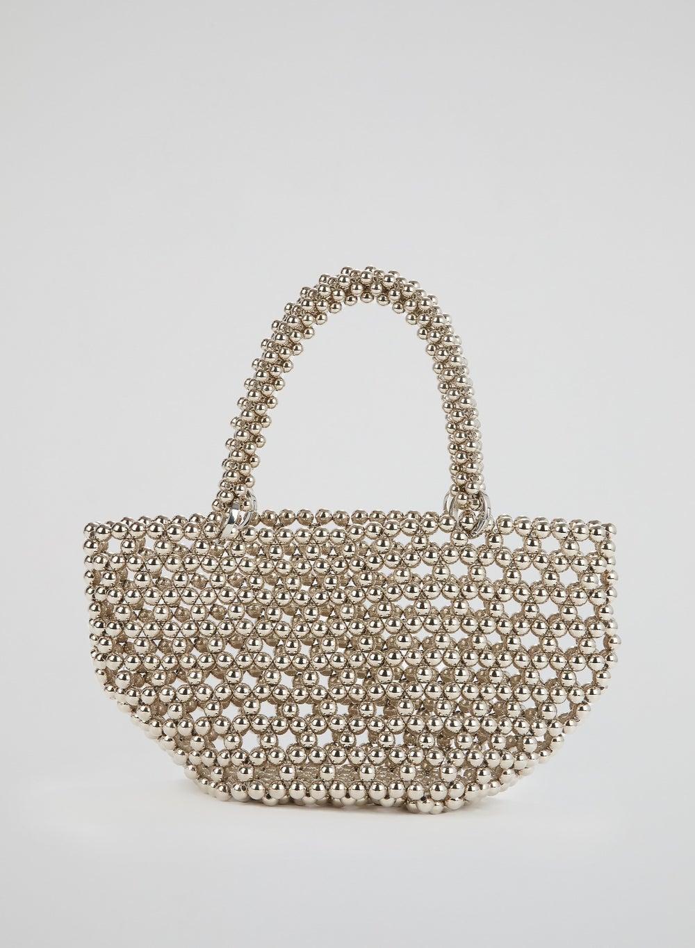0711 Tbilisi Silver Tako Pearl Beaded Elegance Tote - Image 1