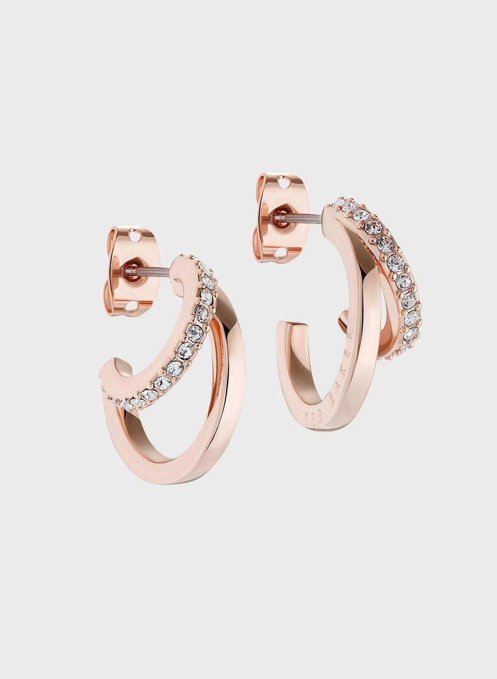 Ted Baker Helias Crystal Double Hoop Earrings - Image 1