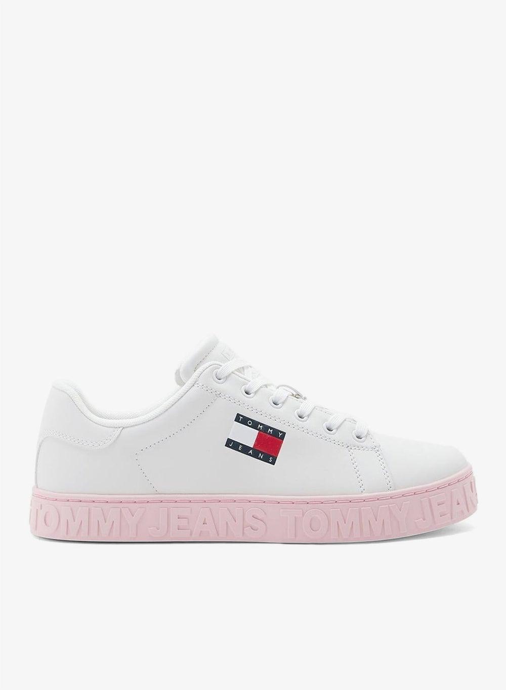 Tommy Jeans En0En02703Ybl Ecru Low-Top Leather Sneakers - Image 1