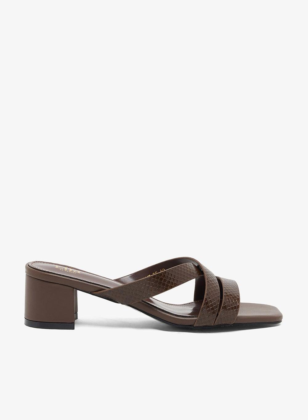 Vhlmi25 Luxe Brown Chunky Heeled Mules - Image 1
