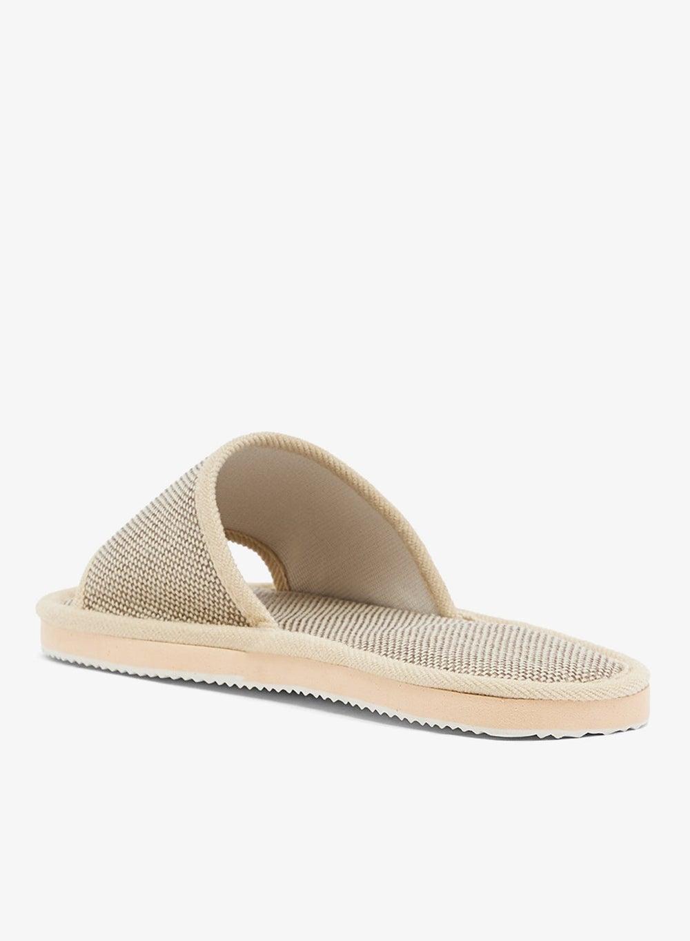 Mslp25831 Elegant Beige Bedroom Slippers for Men - Image 1