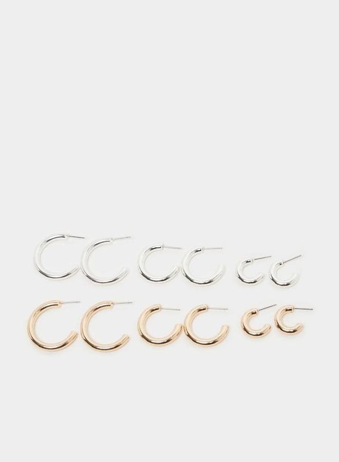 Styli Hoop Earrings Collection - Set of 6 Elegant Pieces - Image 1