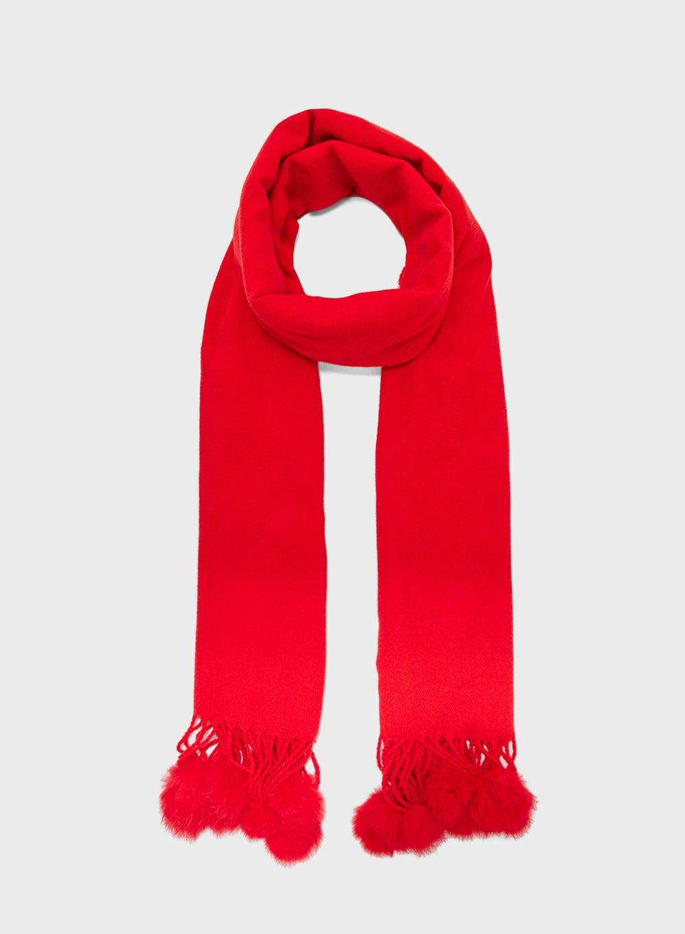 ELLA Luxe Pompom Winter Scarf - Elegant Warmth for Women - Image 1