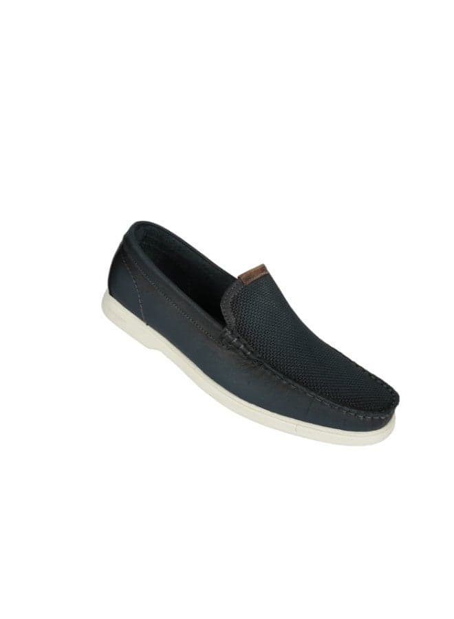 Navy Democrata 032-130 Casual Leather Loafers for Men - Image 1