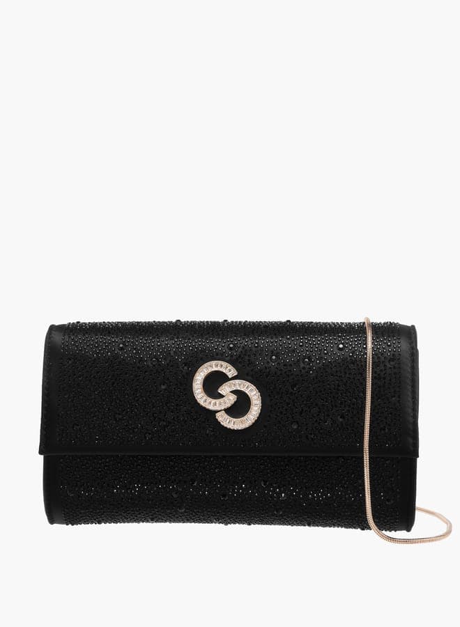 Celeste Embellished Elegance Crossbody Bag with Chain Strap - Image 1