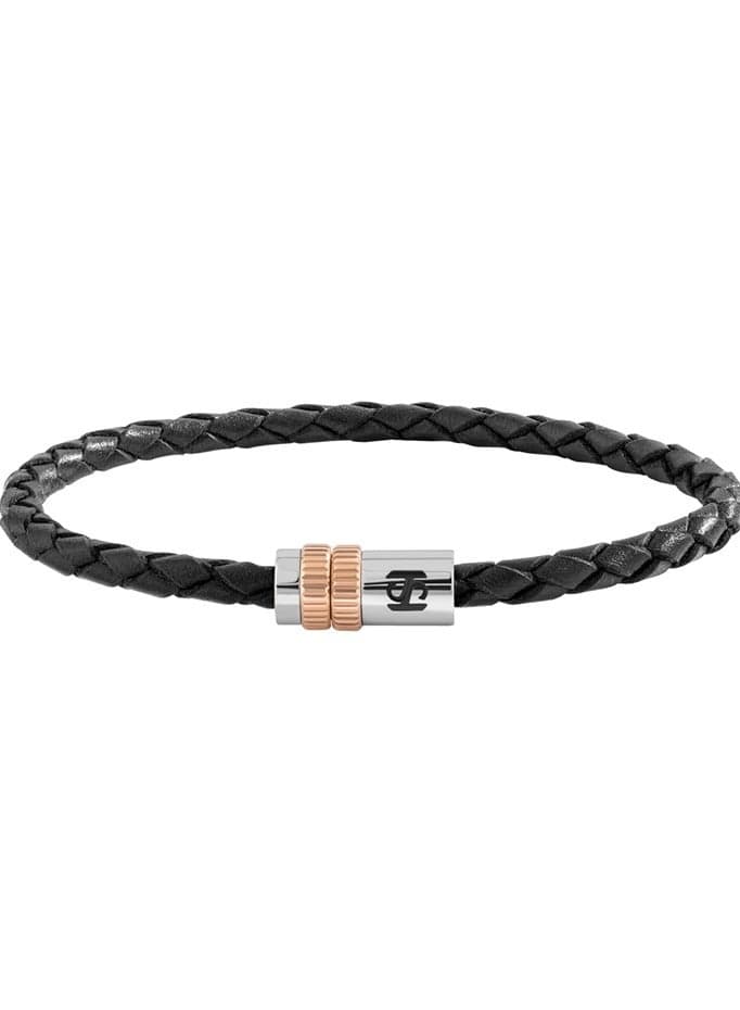 Saint Honore Paris Tour Eiffel Men's Rose Gold Leather Bracelet - Image 1