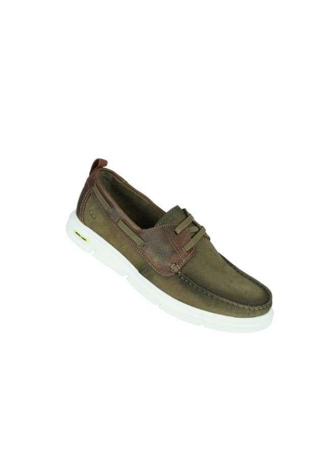 032-148 Democrata Easy Smith Ultra Light Beige Men's Boat Shoes - Image 1