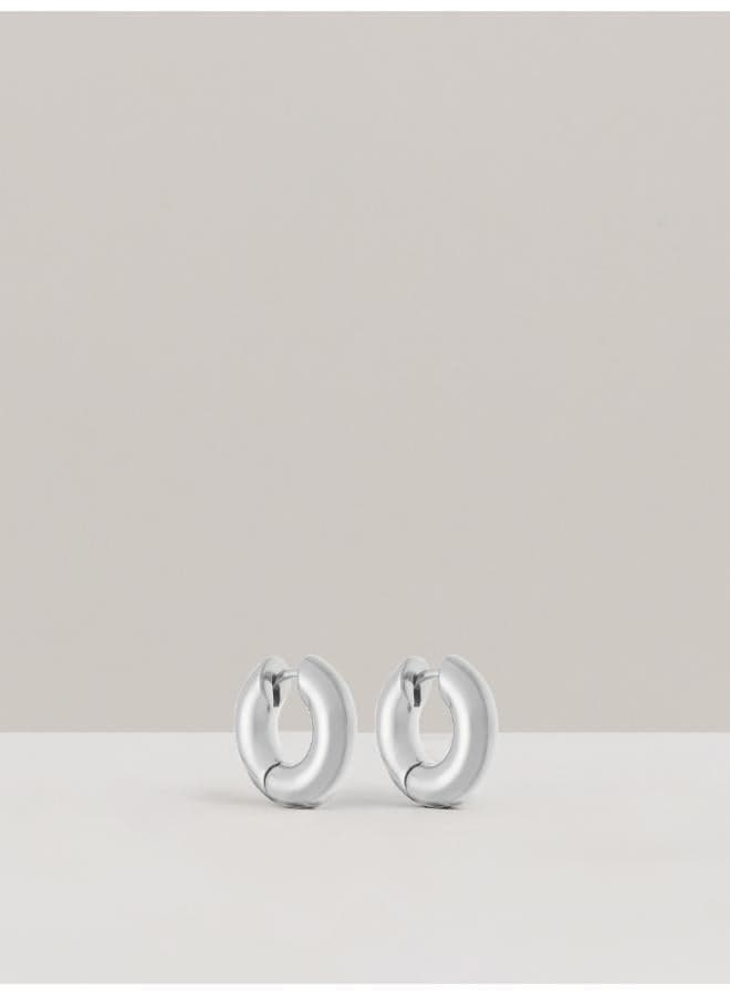 REISS Olivia: Elegant Silver-Tone Huggie Earrings - Image 1