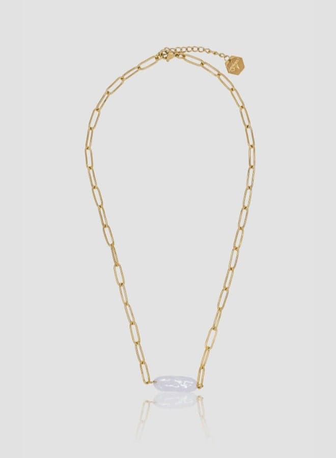 SHILOH Lady Mauve 316L Gold-Plated Pearl Necklace - Image 1