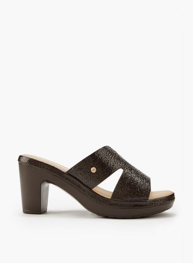Onexak Kx624 5 Textured Elegance Block Heel Sandals - Image 1