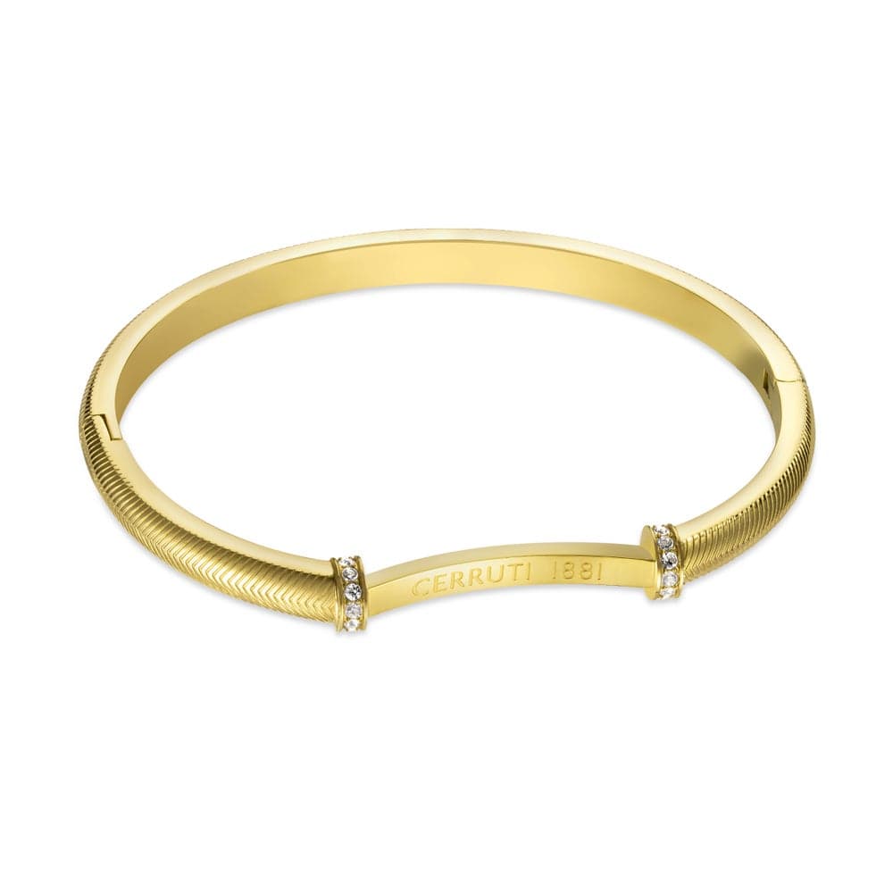 CERRUTI 1881 Matilde Crystal-Encrusted Gold-Plated Bangle - Image 1