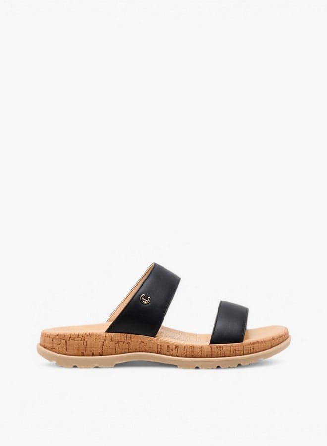Elegant 490272 L8Black Slip-On Flat Sandals - Image 1